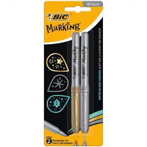 Markery permanentne Bic Marking 1.8mm, Złoty+Srebrny